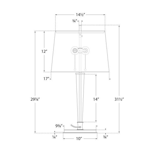 Visual Comfort Thomas O'Brien for Visual Comfort Signature Lyra Large Table Lamp in Polished Nickel & Crystal with Linen Shade For Sale - Image 4 of 4