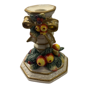 1980s Fitz and Floyd Renaissance Style Holiday Candlestick Holder