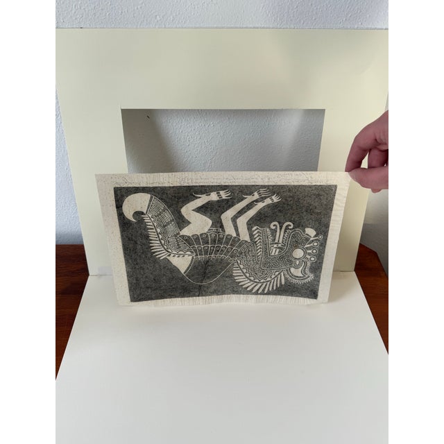 Signed 1970s Pedro Puerta "Dragon Number 1" 22/100 Wood Block Print For Sale In Boise - Image 6 of 12