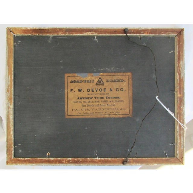 1930s Girl in Blue Dress Oil Painting For Sale - Image 9 of 10