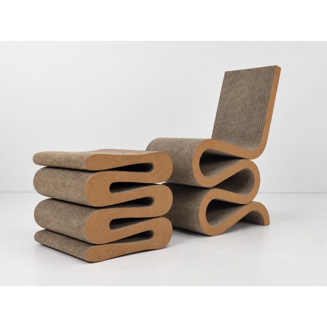 Easy Edges Wiggle Side Chair with Stool by Frank Gehry for Vitra, Set of 2 For Sale - Image 9 of 18