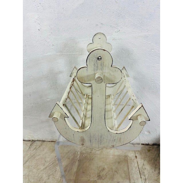 Vintage Coastal Anchor Magazine Rack For Sale - Image 4 of 8