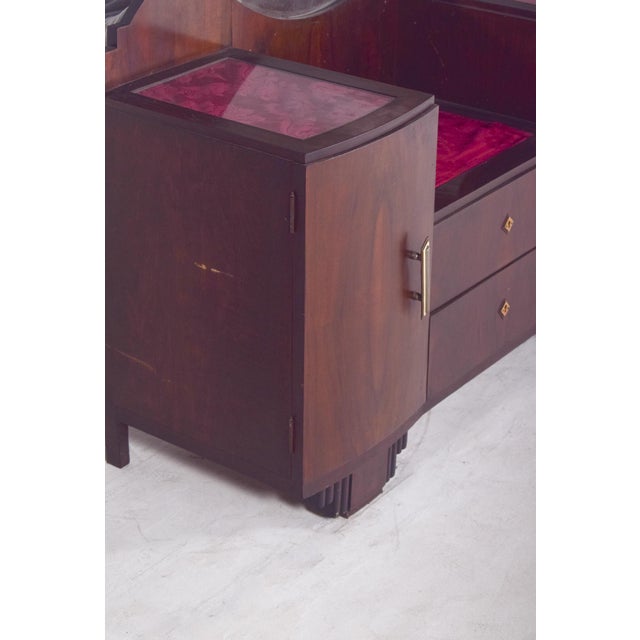 Vintage Art Deco Walnut Dressing Table, 1920s For Sale - Image 6 of 11