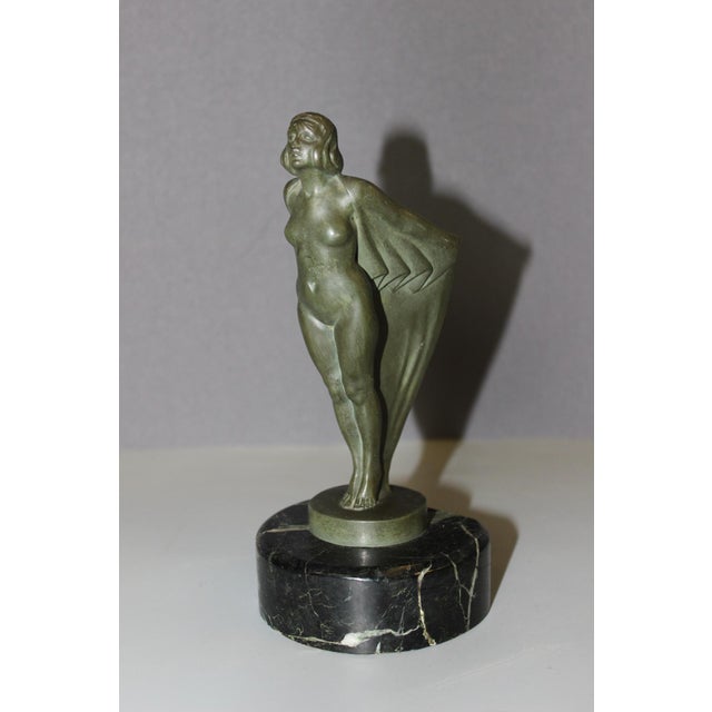 Figure of Young Woman with a Veil by Max Le Verrier, 1930s For Sale - Image 6 of 13