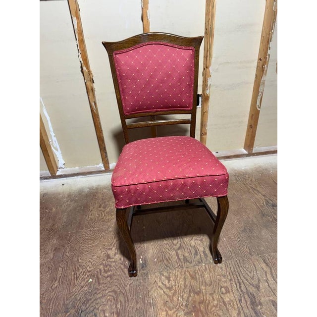 Brown Antique Victorian Style Hand Carved Lion Feet Dining Chairs. Set of 3 For Sale - Image 8 of 17