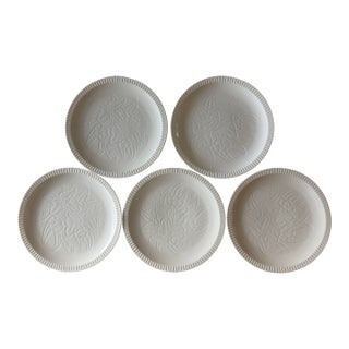 Set of 5 Vintage Syracuse Shelled Floral Dinner Plates For Sale
