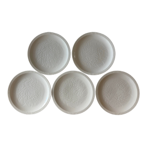 Set of 5 Vintage Syracuse Shelled Floral Dinner Plates
