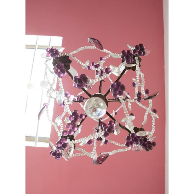 Gold French Chandelier with Violet Crystals, 1890s For Sale - Image 8 of 14