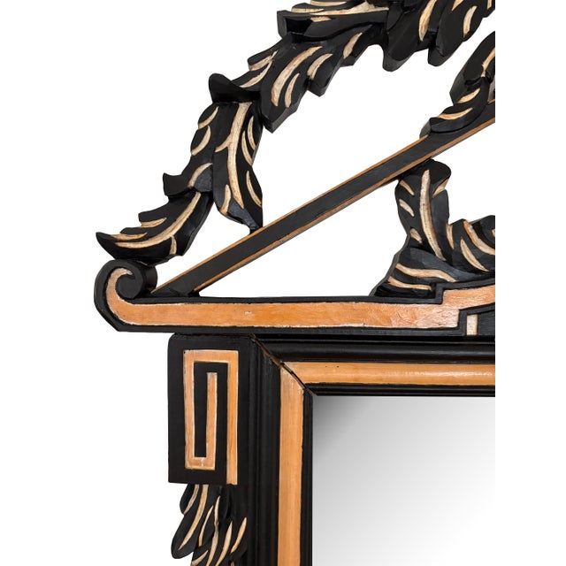 French Tall French Neoclassical Carved Wood Mirror With Garden Motifs For Sale - Image 3 of 7