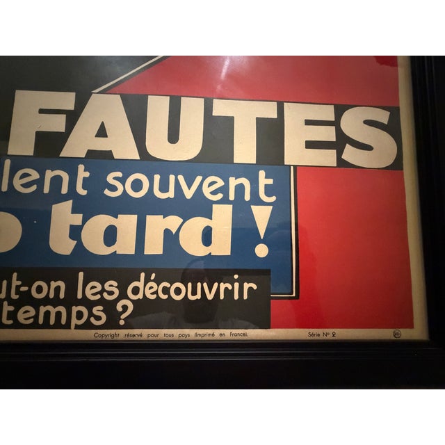 1940s 1940s French Art Deco - Les Fautes Se Révèlent Souvent Trop Tard!, Aviation Safety Poster For Sale - Image 5 of 8