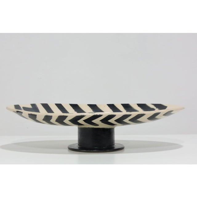 Early 21st Century Large Footed Ceramic Platter, 29.5"w, Marked With Three Dots For Sale - Image 5 of 9