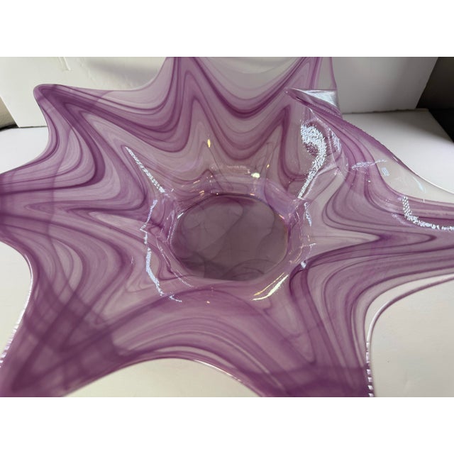Vintage Large Vintage Lavorazione Arte Murano Purple Pink Glass 8 Point Starfish Bowl For Sale - Image 9 of 12
