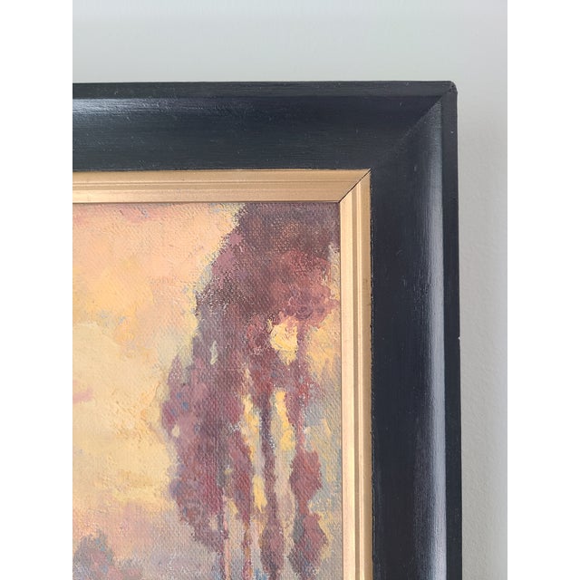 Alice Blair Pollard Antique Oil Painting Early California Pastoral Sunset With Sheep For Sale - Image 10 of 15
