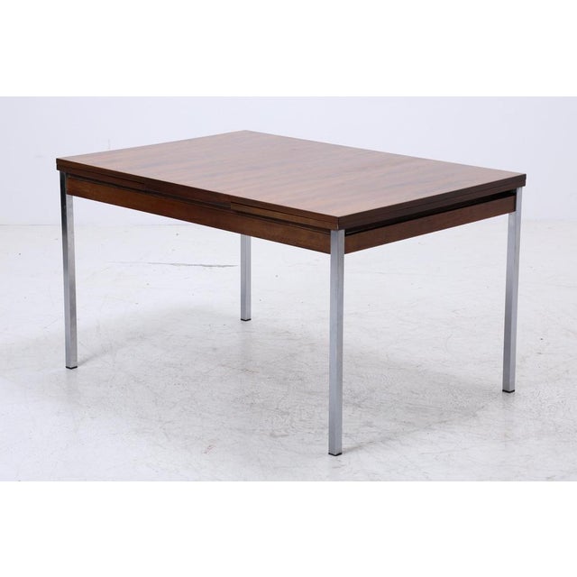 Vintage Extendable Rosewood Dining Table in Chrome and Wood, 1960s For Sale - Image 13 of 14