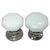 Metal Early 1900s Antique American Milk Glass Door Knobs With Cast Rosettes- A Pair For Sale - Image 7 of 8