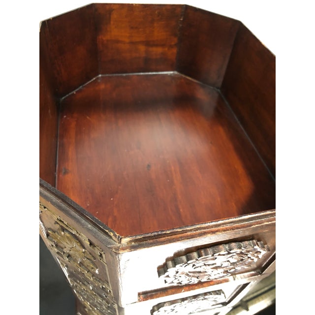 Antique Asian Wooden Wedding Basket Set Stacking 4 Tier Storage Box