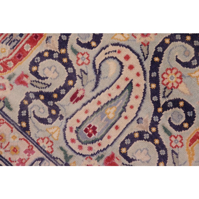 Textile Shabby Chic 1990's Pak-Persian Blue/Beige Wool Rug - 4'8'' X 7'1'' For Sale - Image 7 of 9