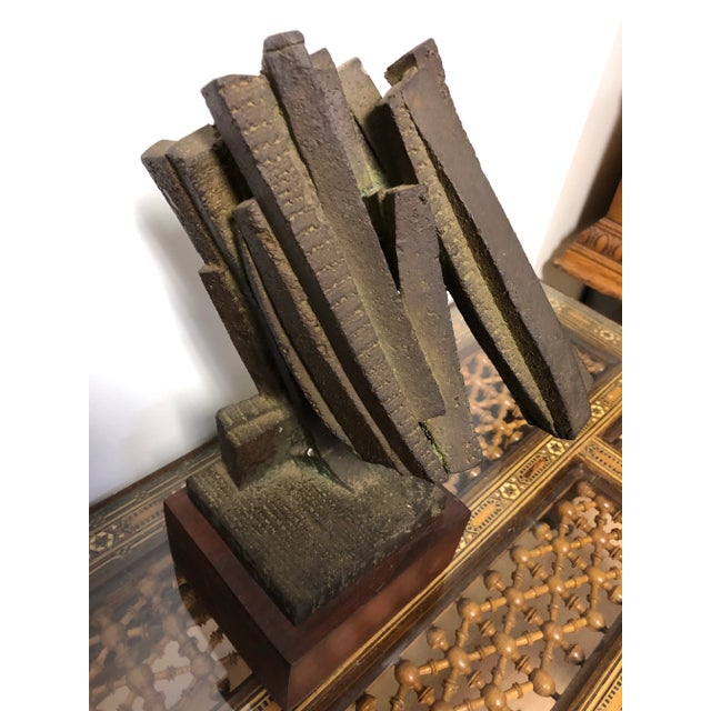 Wood Mid Century Brutalist Modern Layman Jones 1964 Iron Sculpture For Sale - Image 7 of 10