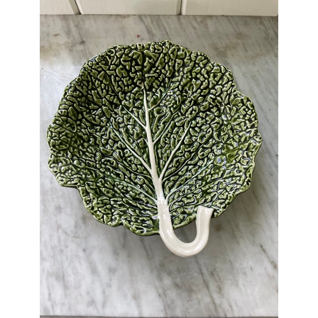 Vintage Majolica Cabbage Leaf Platter Chairish