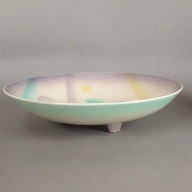 1930s Art Deco Ceramic Bowl with Spray Decor from Karlsruher Majolila For Sale - Image 5 of 8