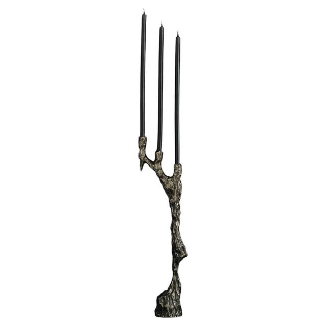 Omnia Vanitas Vanité 19 Candelabra in Patinated Cast Bronze by William Guillon For Sale - Image 12 of 12