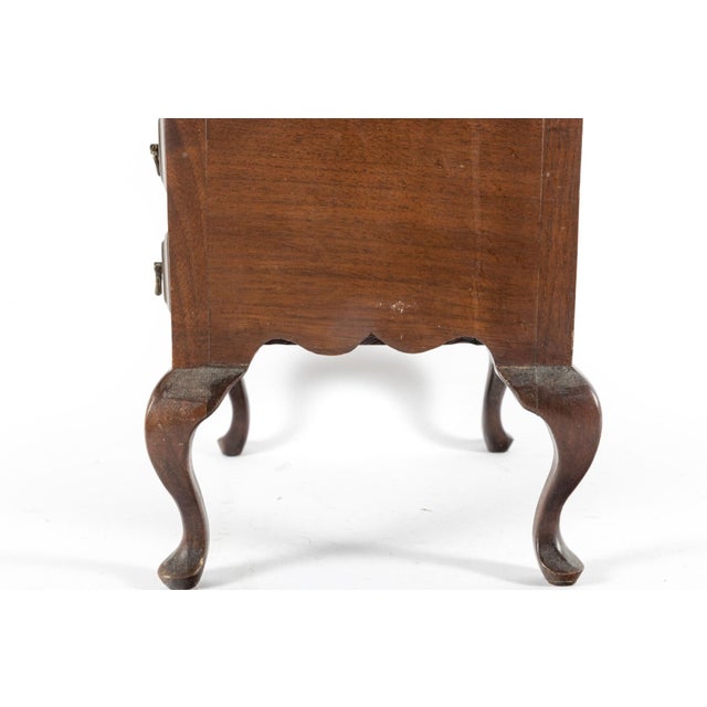 Wood Vintage Salesman Sample Queen Anne Style Two Drawer Side Table For Sale - Image 7 of 11
