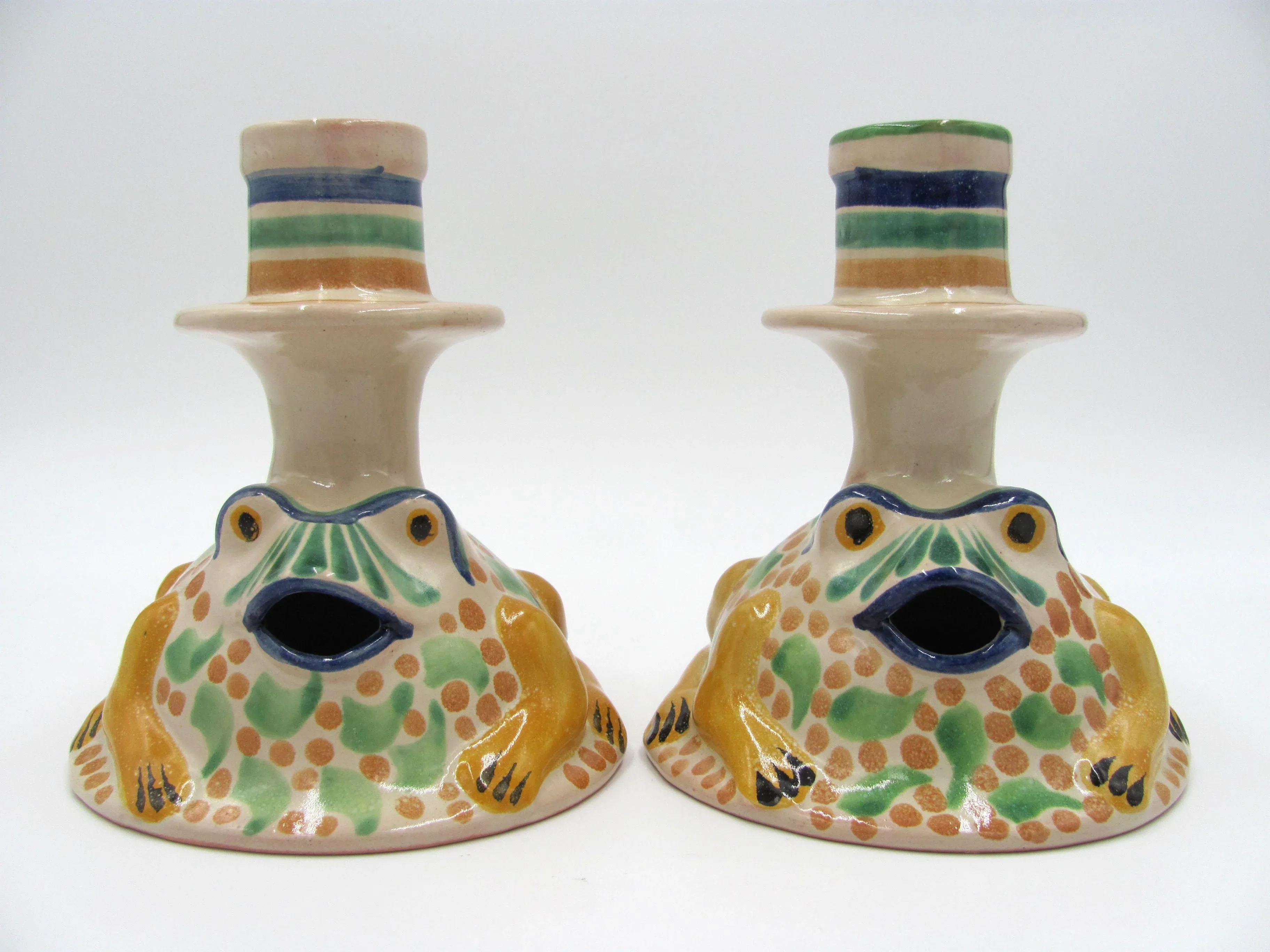 Late 20th Century Mexico Artisian Majolica Guanajuato Frog Toad