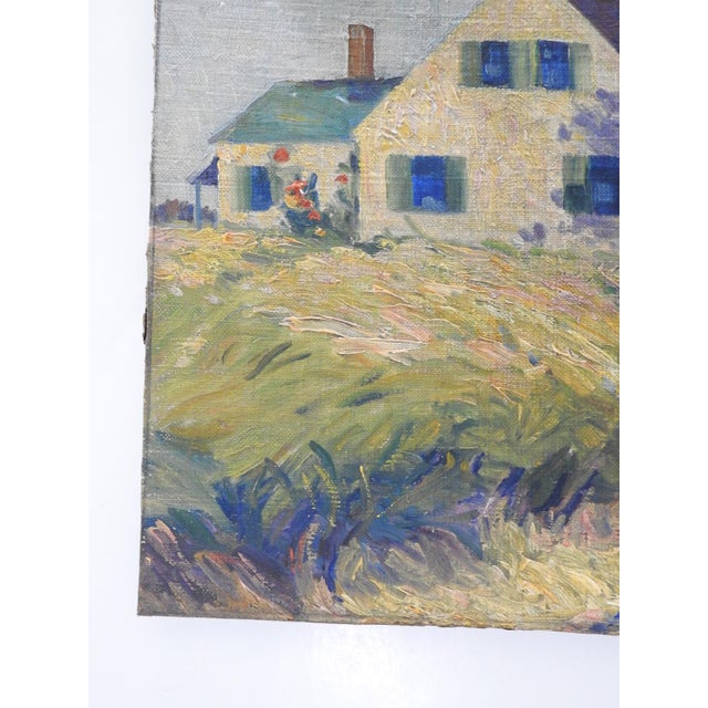 Farmhouse Early 20th Century Farmhouse Landscape Painting For Sale - Image 3 of 7