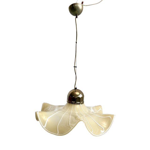 Mid-Century Modern Murano Glass Handkerchief Pendant Light, Italy, 1970s For Sale