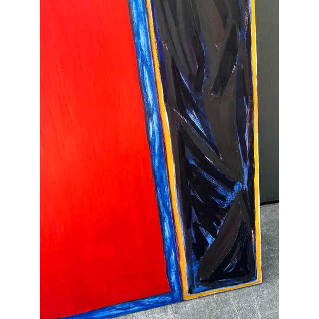 Capture the electric energy of the 1980s New York art scene with "Primary Cause (C#8)," a monumental original abstract oil...