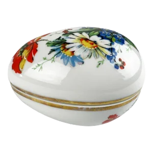 Late 20th Century Fontanille & Marraud Limoges Porcelain Easter Egg Box