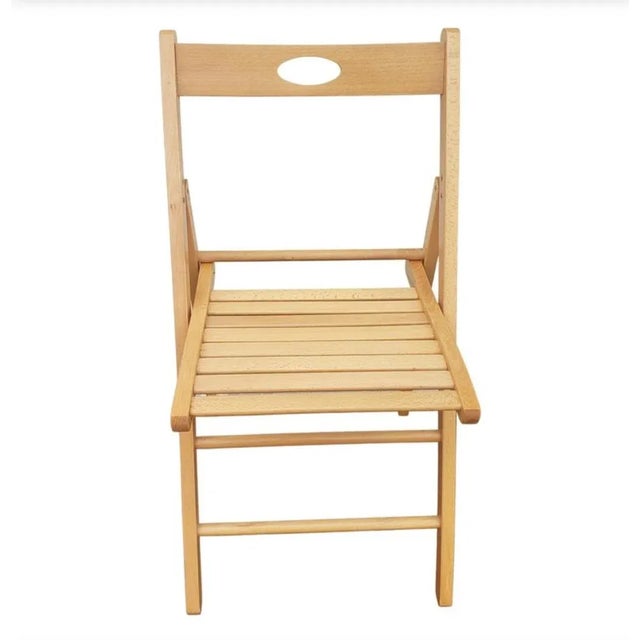 A beautiful set of Vintage Solid White Ash Italian Folding Chairs. Excellent vintage condition. Light weight. Excellent...