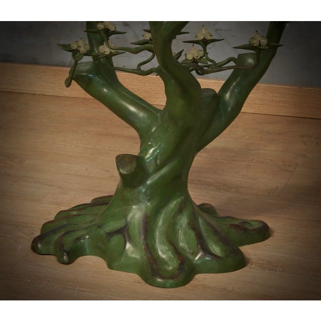 Mid-Century Modern Vintage Bronze and Glass Side Table by Willy Daro, 1970 For Sale - Image 3 of 9