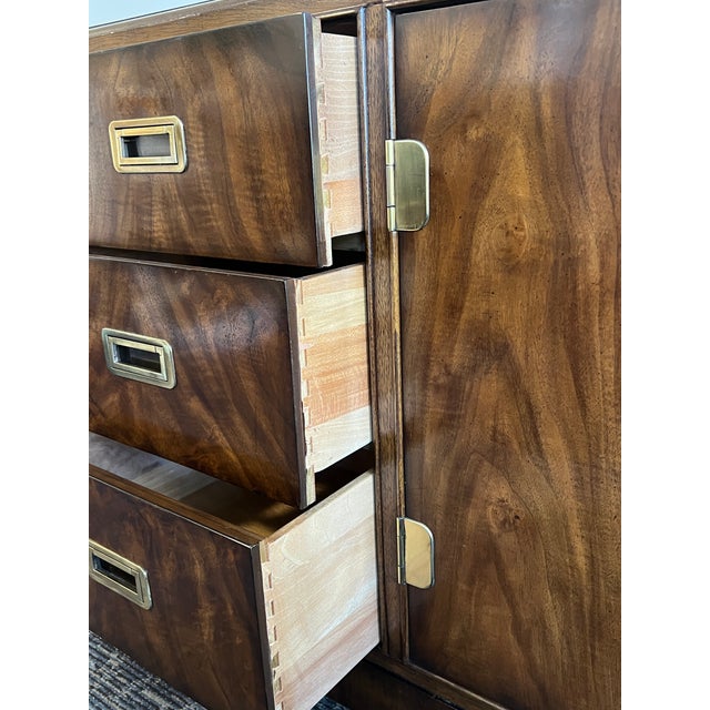 1970s Drexel Heritage Walnut With Original Brass Hardware