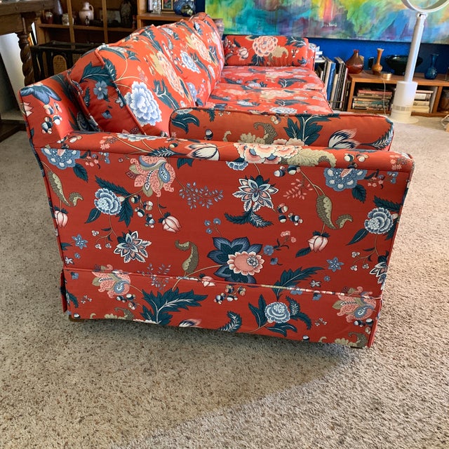 1970s Vintage Floral-Patterned Sofa and Loveseat For Sale - Image 4 of 8