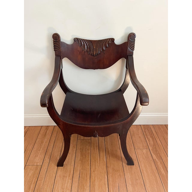 Late 19th Century Antique Scott Chair Co. Carved Mahogany Saddle Chair ...