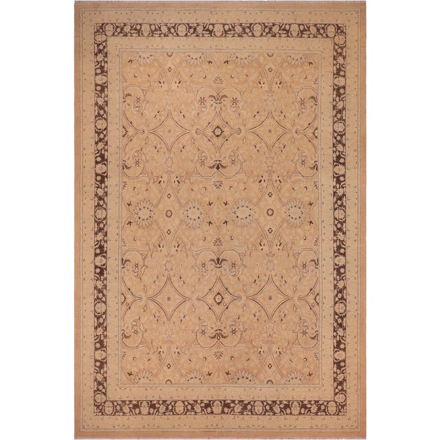 Shabby Chic Peach/Brown Wool Rug - 8'11'' X 12'5'' For Sale - Image 10 of 10