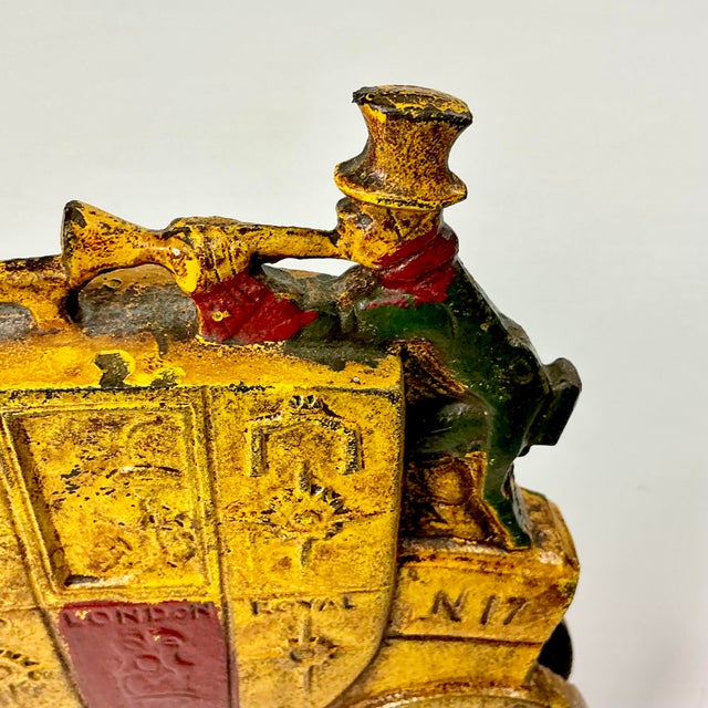 Saffron Early 20th C Antique Boho Chic English British Royal Mail Cast Iron Doorstop, Double Sided. For Sale - Image 8 of 18