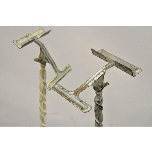Gray Antique Victorian Cast Iron Tripod Paw Feet General Store Retail Display - Pair For Sale - Image 8 of 11