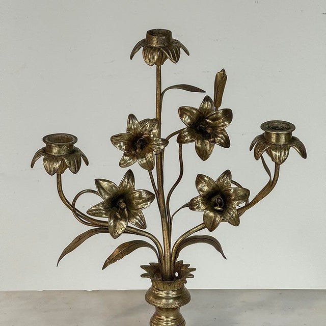 Pair Napoleon III Period Bronze Floral Candelabra For Sale In Dallas - Image 6 of 11