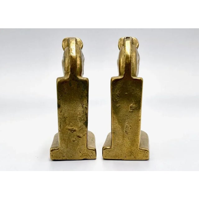 Metal Vintage Trojan Brass Horse Head Bookends, 1960s, Set of 2 For Sale - Image 7 of 10