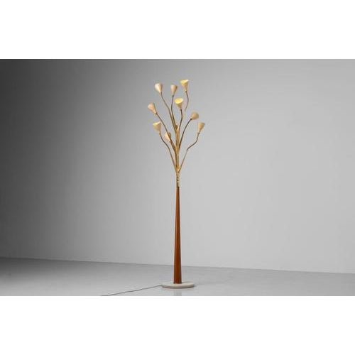 Cream Vintage Italian Floor Lamp from Stilnovo, 1950s For Sale - Image 8 of 18