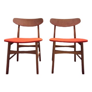 Vintage Danish Wooden Chairs, 1960s, Set of 2 For Sale