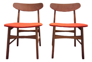 Vintage Danish Wooden Chairs, 1960s, Set of 2