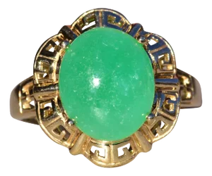 The Wyevale: Ladies 14K Ring set with 4.57 CT Jadeite