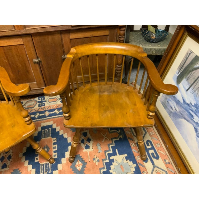 Traditional 20th Century Captains Chairs-Pair For Sale - Image 3 of 11