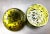 Murano Glass Apple Shaped Covered Bowl in Khaki Green with White Dots and Metal Gilded Holder from Cenedese For Sale - Image 3 of 11