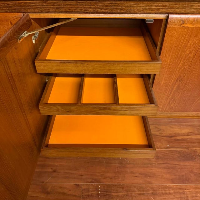 Vintage 1960s Long Teak Sideboard Bar For Sale - Image 9 of 14