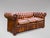 19th Century Victorian Brown Leather 3-Seater Chesterfield Sofa, 1880s For Sale - Image 3 of 13