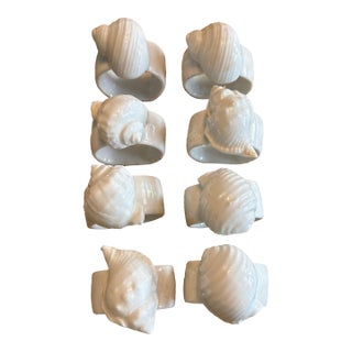 1950s Bone China Seashell Napkin Rings (8) For Sale